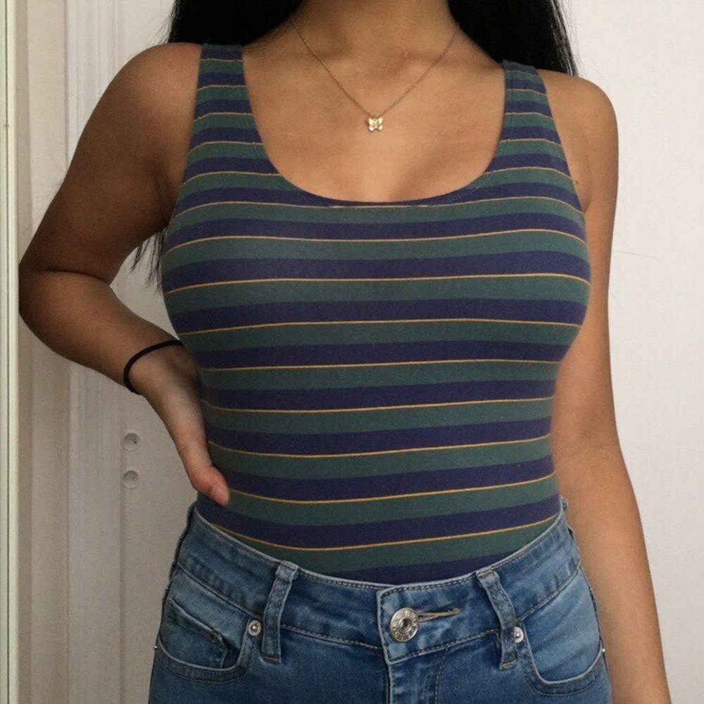 Pacsun striped bodysuit